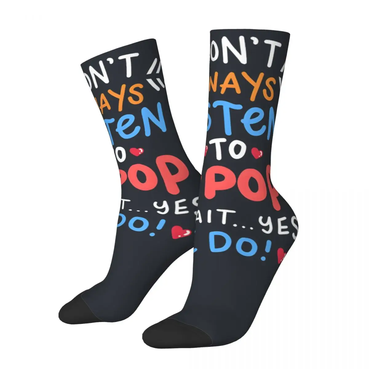 Super Cute K-Pop Lover Quote Men's Socks Vintage Harajuku Kpop Street Style Novelty Pattern Crew Sock