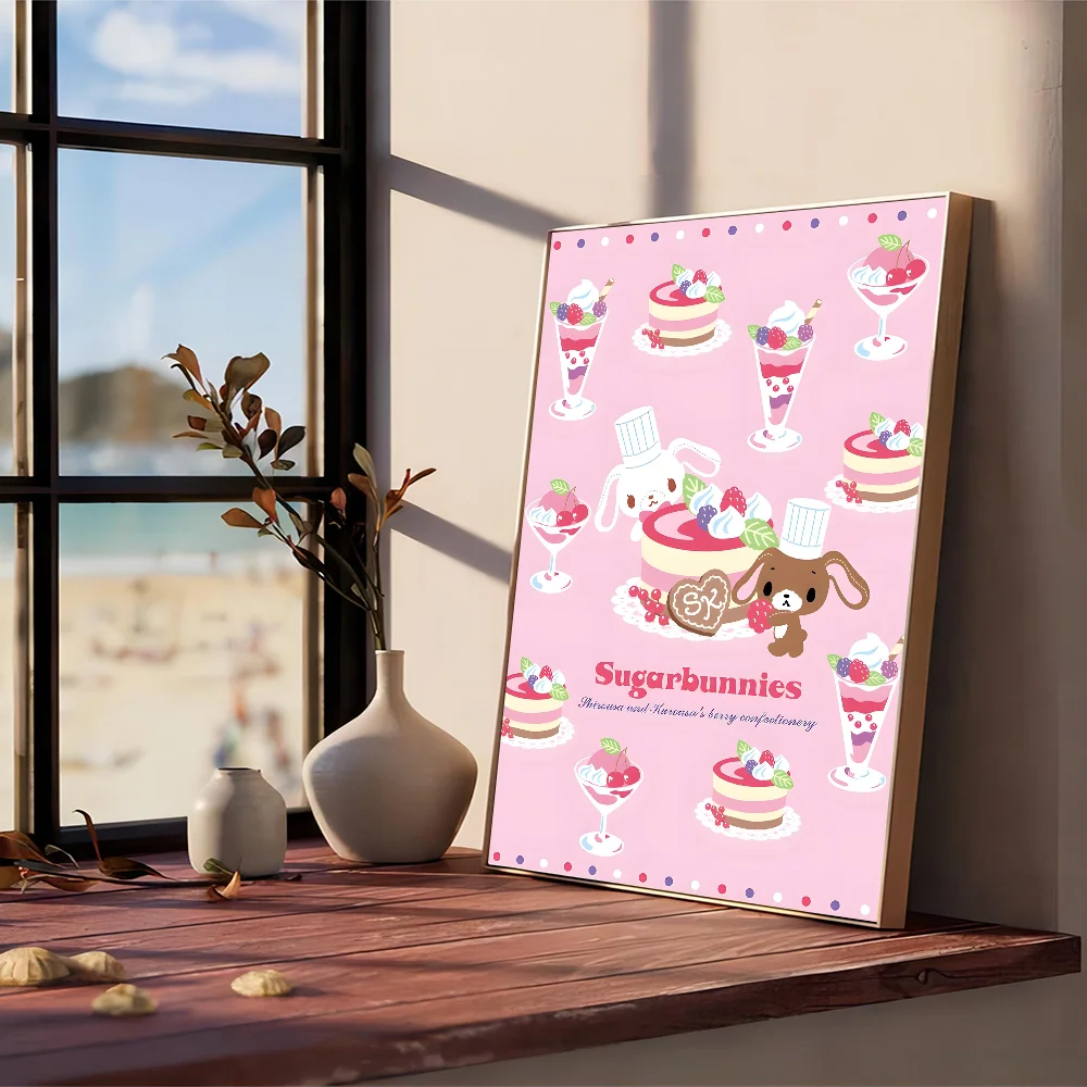 S_sugarbunnies Anime Kawaii Good Quality Poster Kraft Paper Prints Vintage Home Room Cafe Bar Art Wall Decor Aesthetic Painting