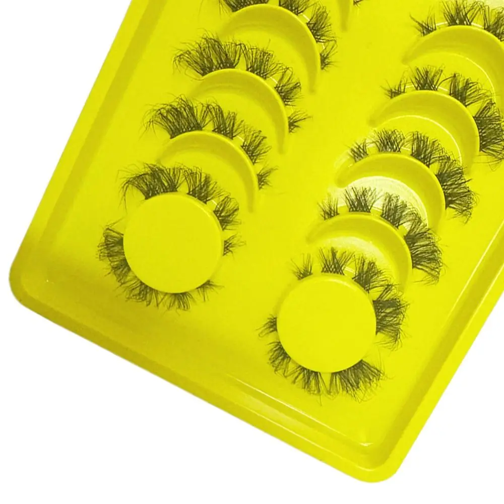 6 Par Naturalnych, Lekkich Sztucznych Rzęs, Niechlujne, Puszyste Rzęsy 3D z Norek z Miękką, Przezroczystą Bazą, Przedłużanie Rzęs
