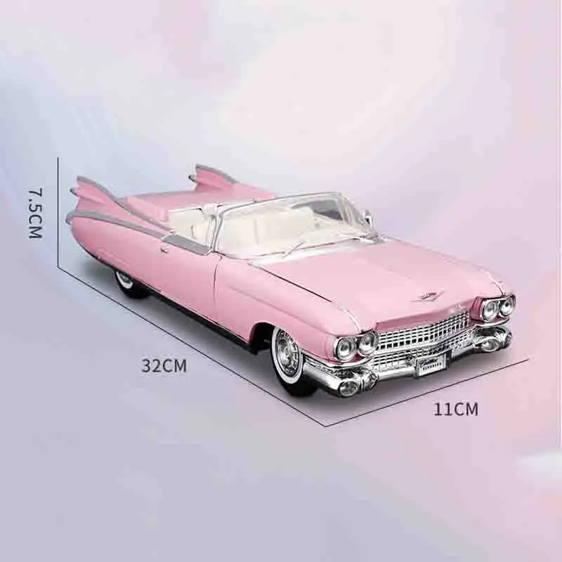 

2024New Maisto 1:18 1959 Cadillac Eldorado Biarritz Pink Classic Alloy Retro Luxury Car Model Collector'S Edition Decoration Toy