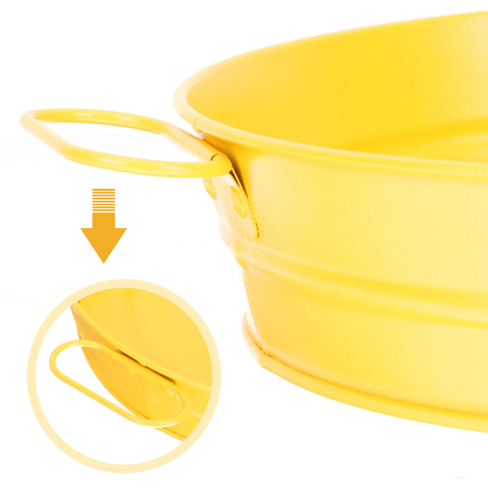 

Stainless Steel Bucket Fries Container Desktop Yellow Food Snack Storage Solution Restaurant Bars Kitchen Barware