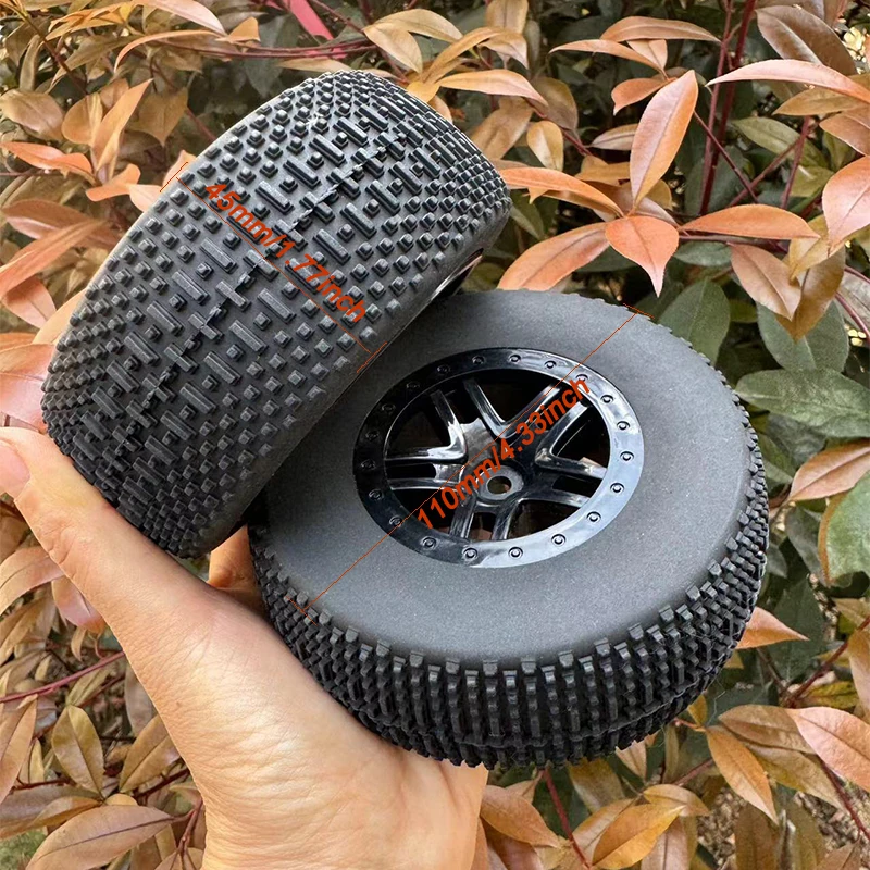 4pcs RC 1/10 Short Course Tire Tyre Set 12mm hex SC Tire for TRAXXAS SlASH 110mm*45mm  Rubber Tires HSP 94111 94108 ax90046