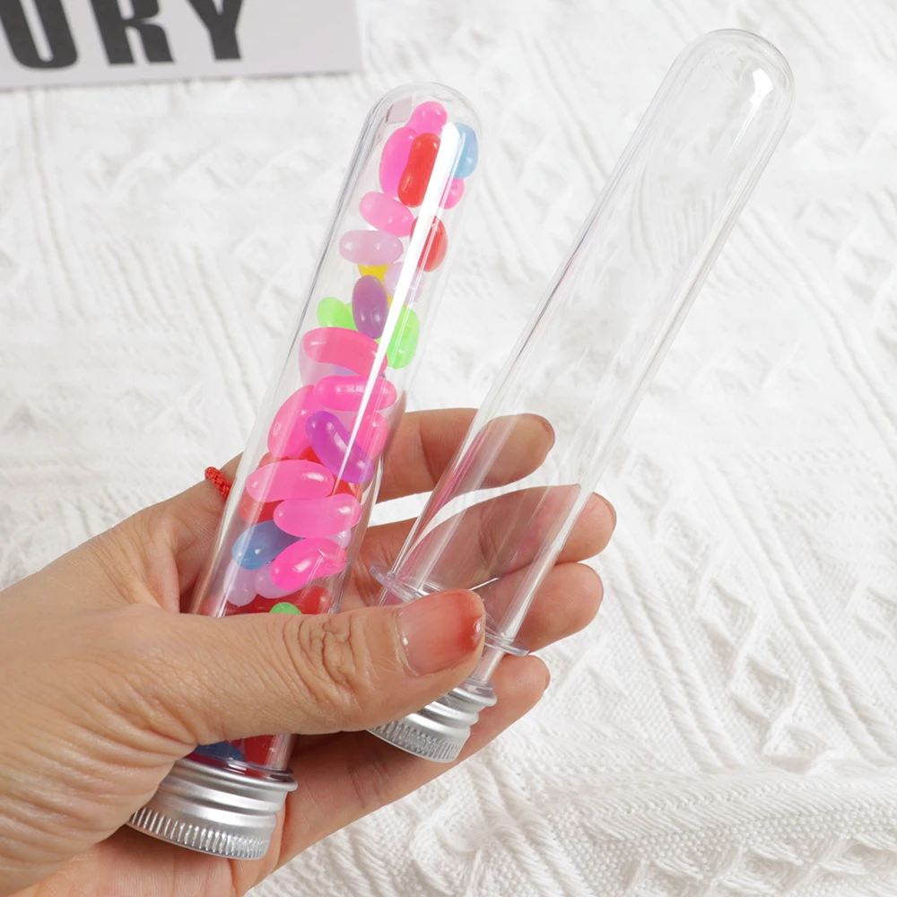 5Pcs 45ML Plastic Lab Test Tubes Transparent Candy Box Wedding Birthday Party Candy Packaging Box Baby Shower Party Decoration