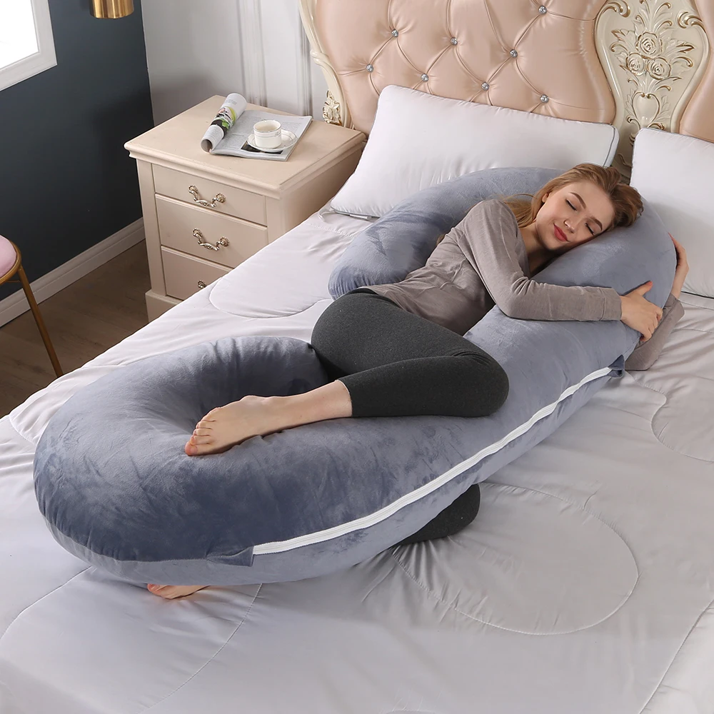 PANGDUBE 2,4 KG ~ 3 KG almohada de algodón para embarazo para mujeres embarazadas almohada corporal para dormir en forma de C cuidado para embarazo cojín de lactancia