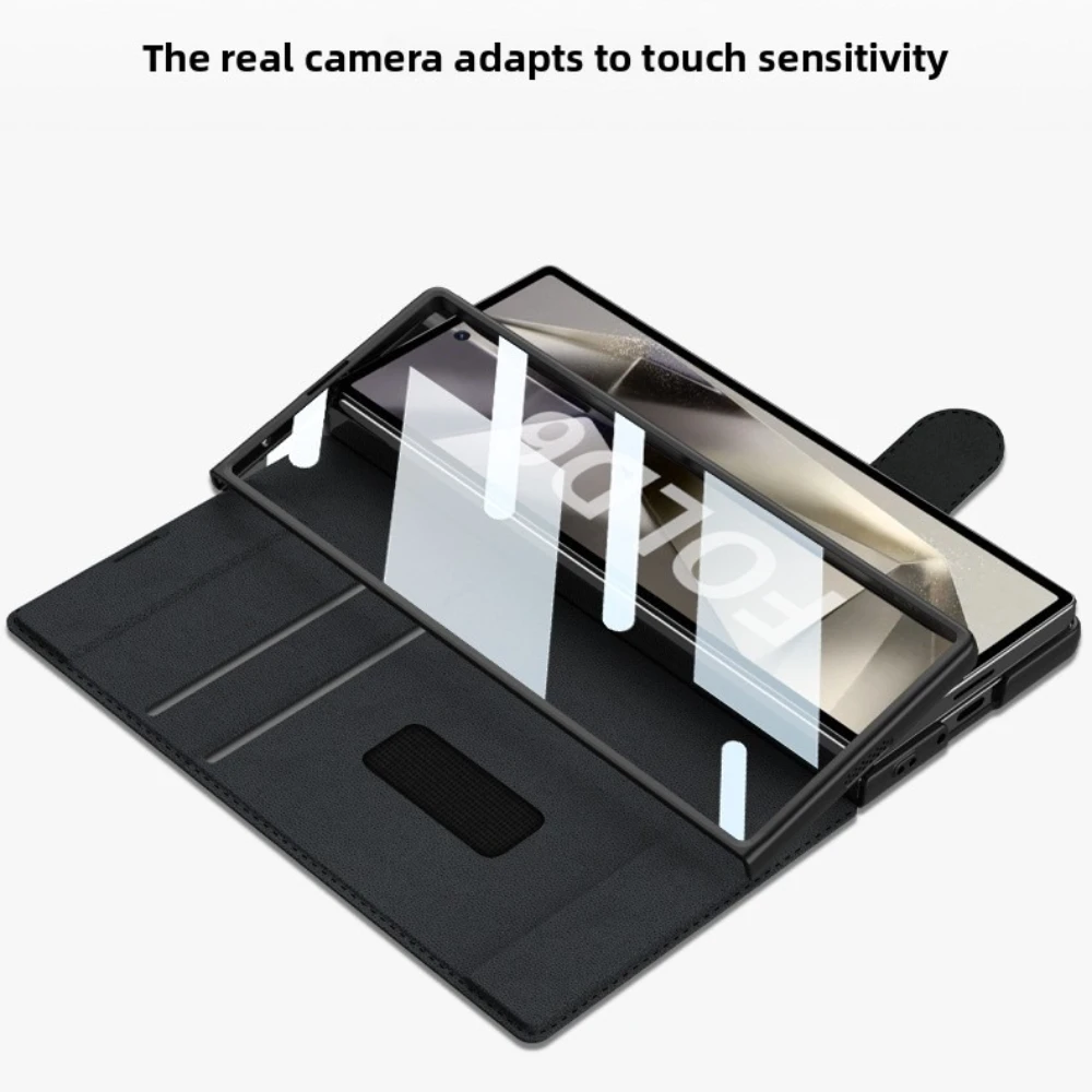 أضعاف 7 حامل بطاقة شاشة فيلم وحال بالنسبة لسامسونج غالاكسي Z أضعاف 7 6 فتحة القلم المغناطيسي مشبك المحفظة بولي Leather الجلود + PC الغطاء الصلب #5