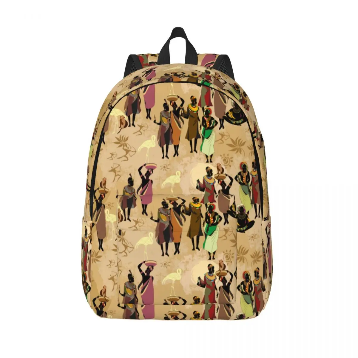 African Tribal Art Pessoas da África do Sul Mochila para homens e mulheres, Cool High School Bag, Caminhadas e Viagem Daypack, Laptop Canvas Bags