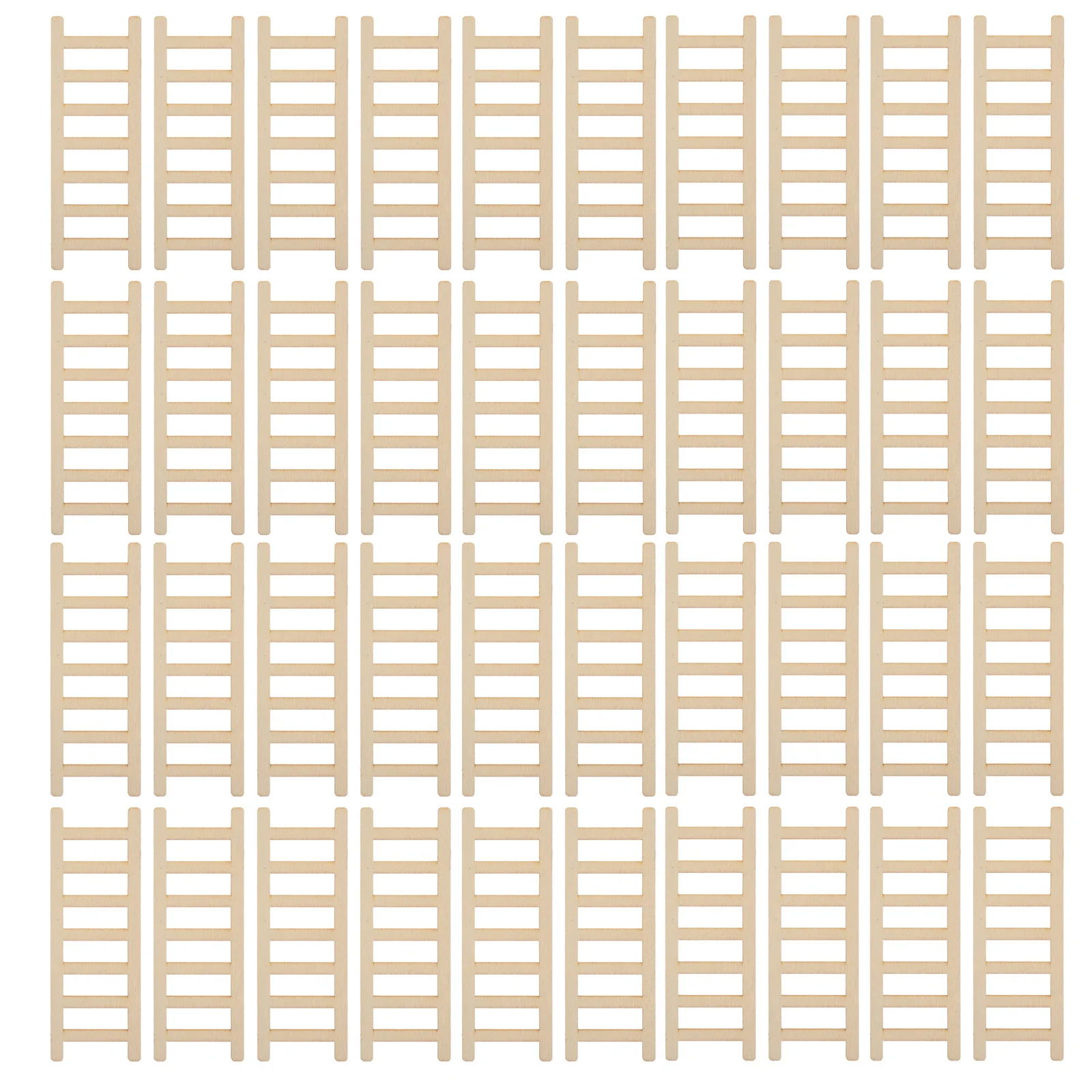 

50Pcs Tiny Wooden Ladder Hanging Ladder for Kids Play House Miniature Bedroom Furniture Craft Decoration Accessory