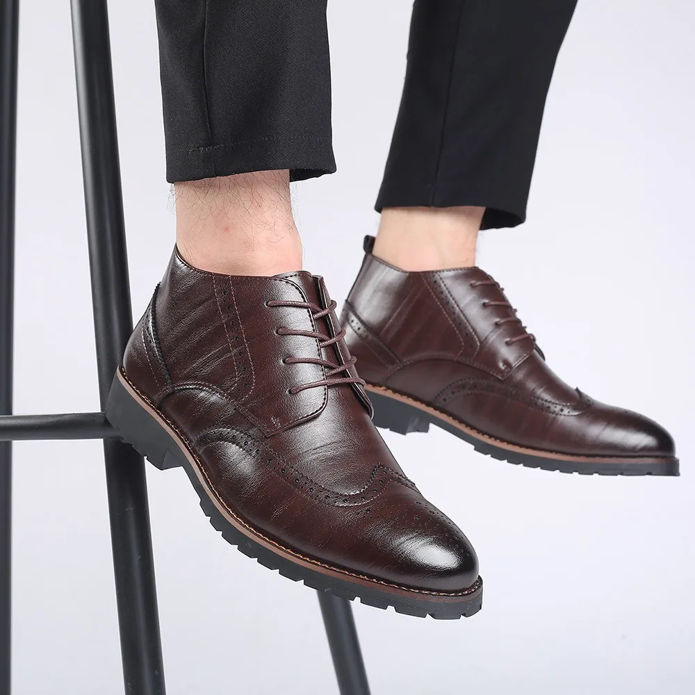 

мужские броги, формальные ботинки в британском стиле, мужские ботильоны, повседневная деловая дизайнерская обувь, мужская обувь Calzado Hombre sapatos derby