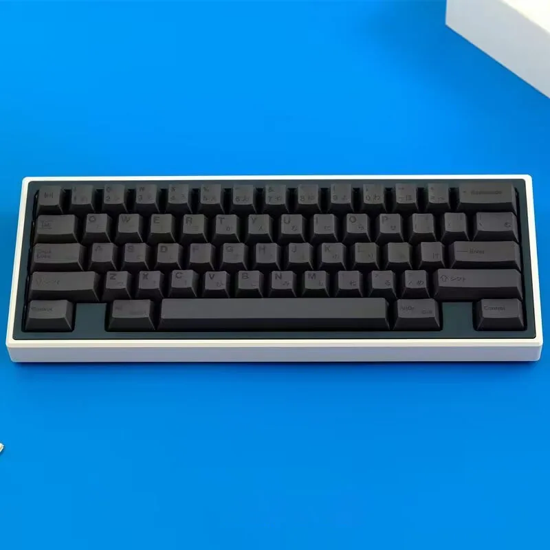 

Minimalist Black PBT Keycaps Cherry Profile Dye-Subbed 143 Keys Set Mechanical Keyboard Japanese 6.25U 7U Spacebar ISO Enter Cap