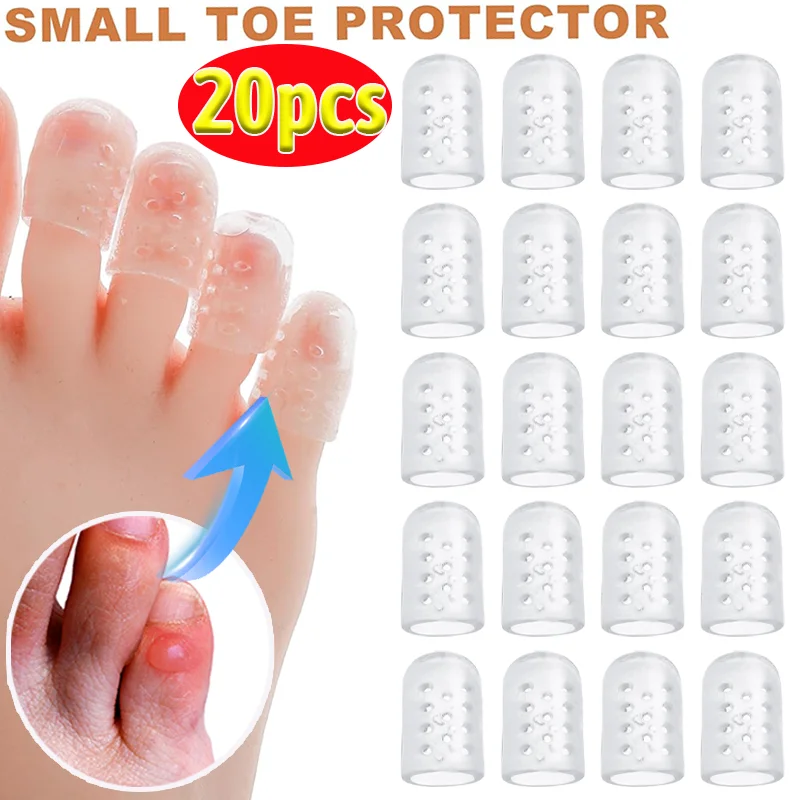 2-20pcs Elastic Silicone Toe Caps Anti-Friction Breathable Toe Protector Prevents Blisters Covering Toe Tube Protector Foot Care