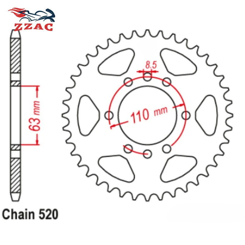 520 42T 45T Motorcycle Rear Sprocket Staring Wheel For KTM 125 200 390 Duke ABS RC ABS RC R 390 Adventure 2013-2022 2018 2020