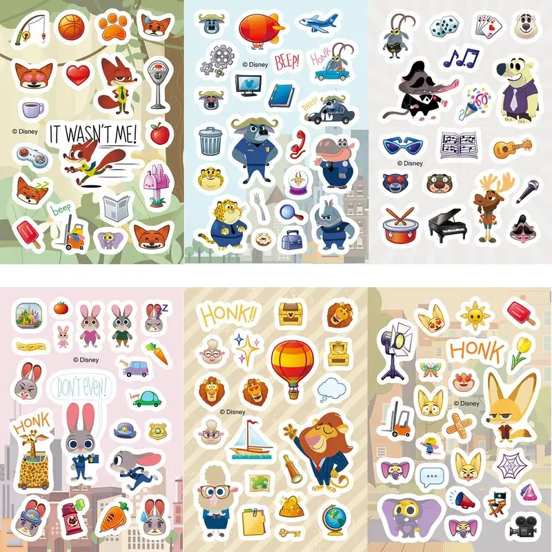 8 teile/satz Cartoon Zootopia 2 Serie Collage Diy Disney Anime Nette Judy Nick Faultier Tiere Aufkleber Tagebuch Dekoration Kinder Geschenke