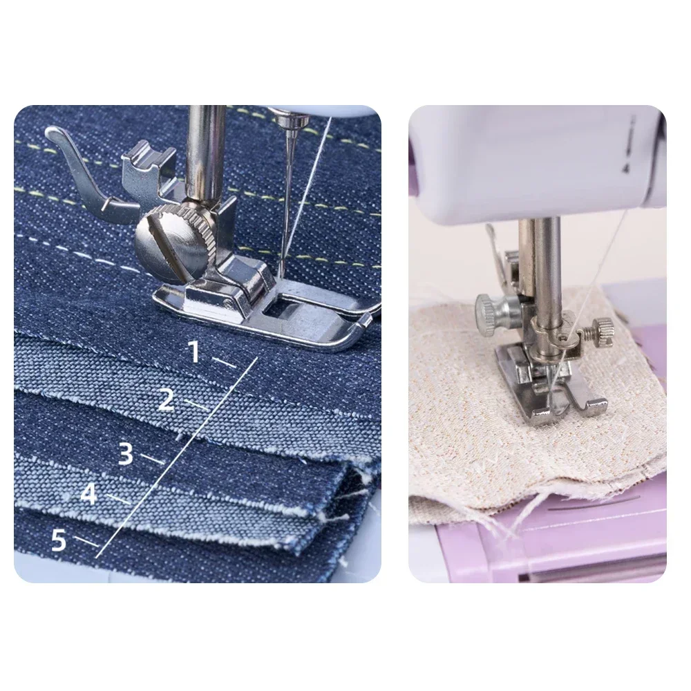 Portable Sewing Machine for Beginners Mini Electric Household Crafting Mending Overlock with 12 Stitches Presser Foot Pedal