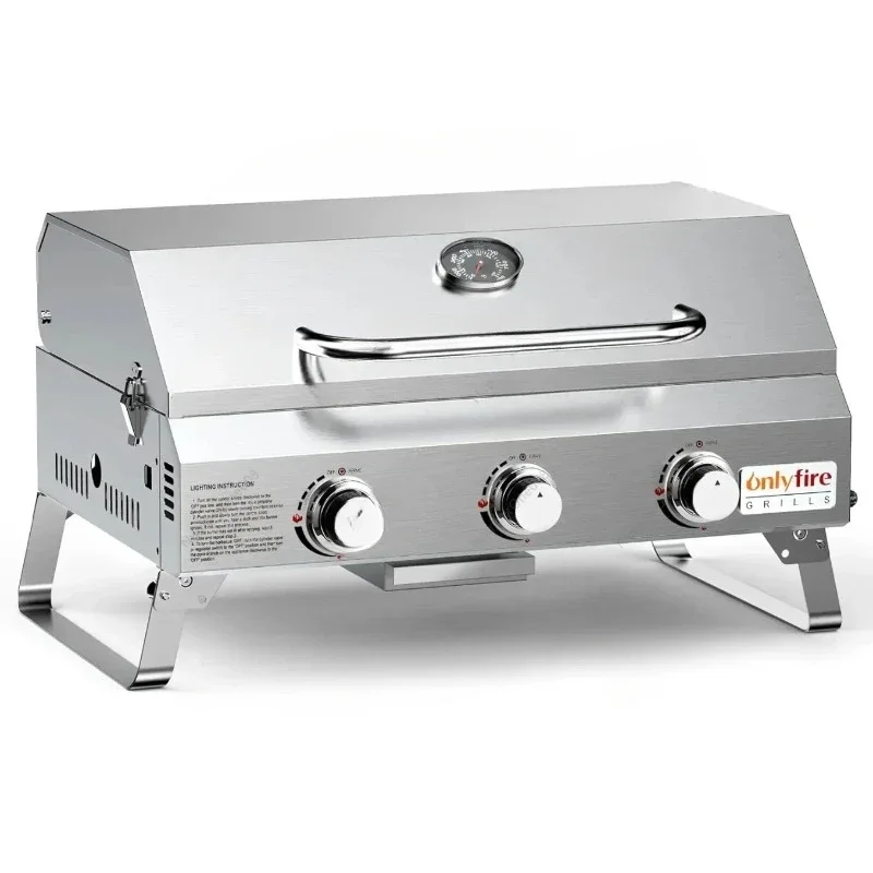 Onlyfire Tabletop Gas Grill 3 Burners, 24