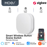 Moes Tuya ZigBee 3.0 Smart Button Switch Wireless Remote Control Multi-scene Linkage Switch Battery Powered Automation Scenario