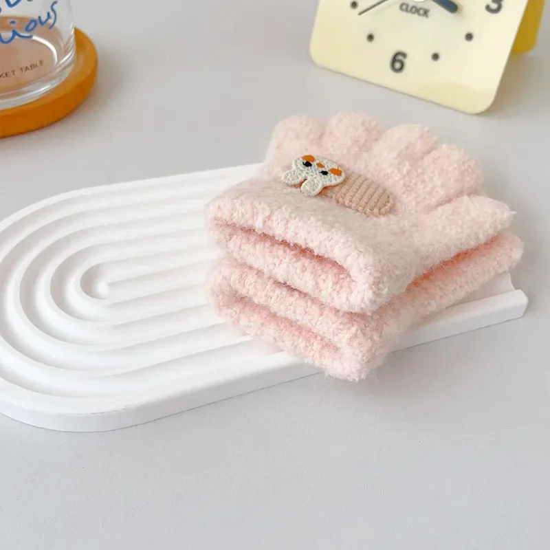 Guanti invernali lavorati a maglia Guanti caldi per cartoni animati Per bambini Modello di cartone animato per esterni Guanti carini per bambini Neonate Ragazzi 1-3 anni