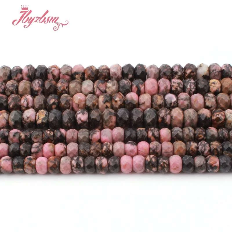 

3x6,5x8mm Faceted Heishi Rondelle Multicolor Rhodonite Natural Stone Spacer Loose Beads For Jewelry Making DIY 15"Free Shipping