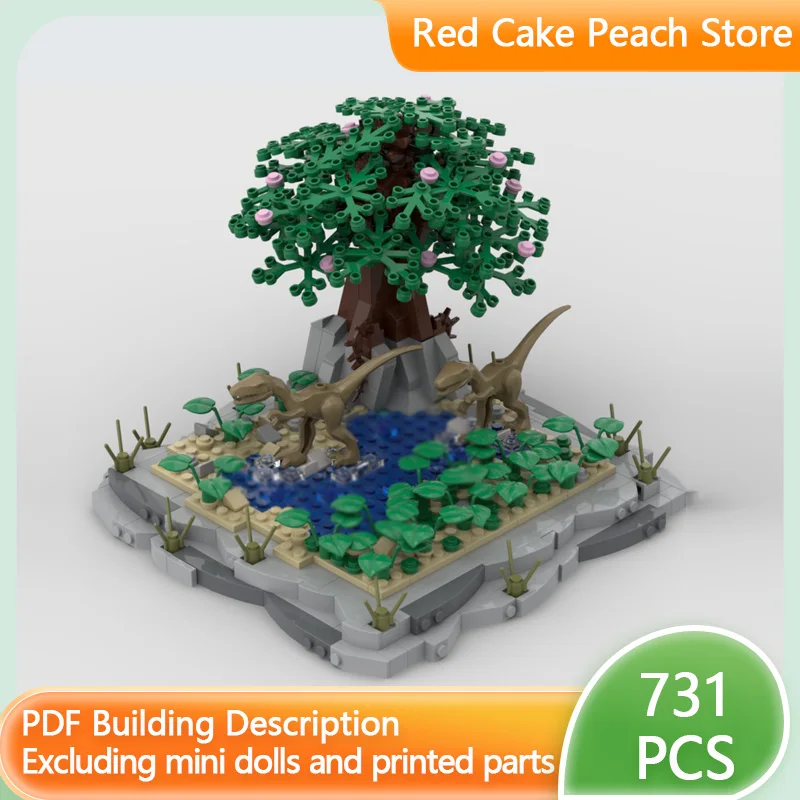 

Конструктор City Street View MOC: Модульный набор «Динозавр, шагающий по реке» для детей, развивающий творческие способности, идеальный подарок на праздник