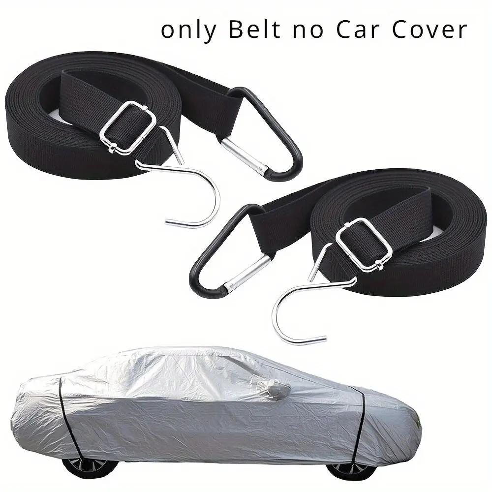 2PCS Car Covers Fixed Rope Strap Car Clothing Fixing Rope Car Cover Windproof Belt Car Luggage Bag Cargo Lashing Strap 4.4m