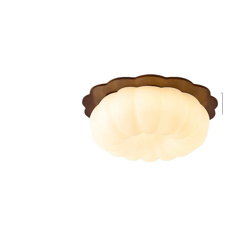 

Антикварный потолочный светильник для французской спальни, простой ретро-простой светодиодный светильник для защиты глаз из цельного дерева для ресторана