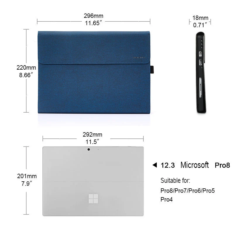 Etui z klapką skórzane etui dla Microsoft Surface Pro 6 5 4 7 Plus pokrowiec na Tablet do powierzchni 4 5 6 7 8 etui stojak na obudowę wodoodporna