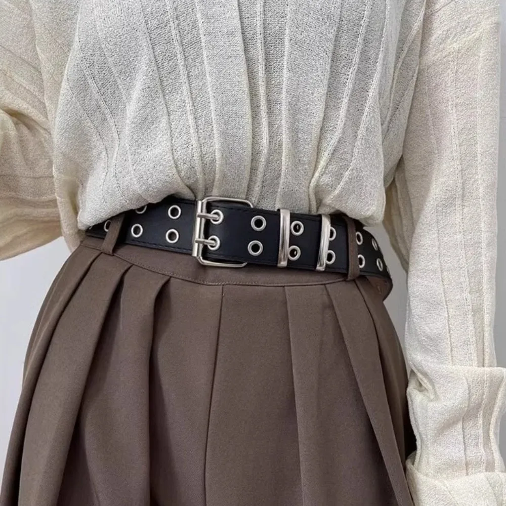

Fashion JK Women Waist Belt Punk Gothic PU Leather Belt Chain Detachable Skirt Belt Nightclub