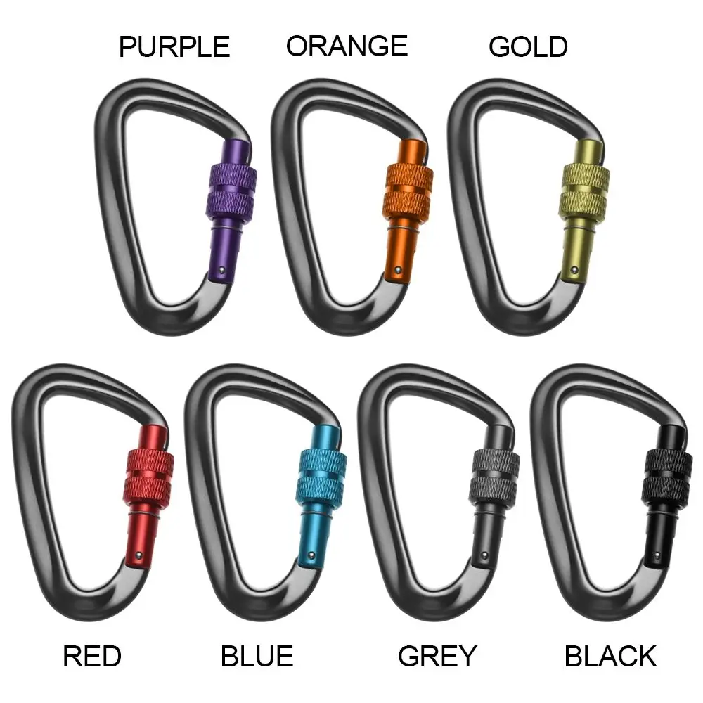 81*46.6mm Climbing Equipment D Shape Climbing Carabiner Professional Climbing Buckle Security Safety Locks Quickdraws Lock image 6
