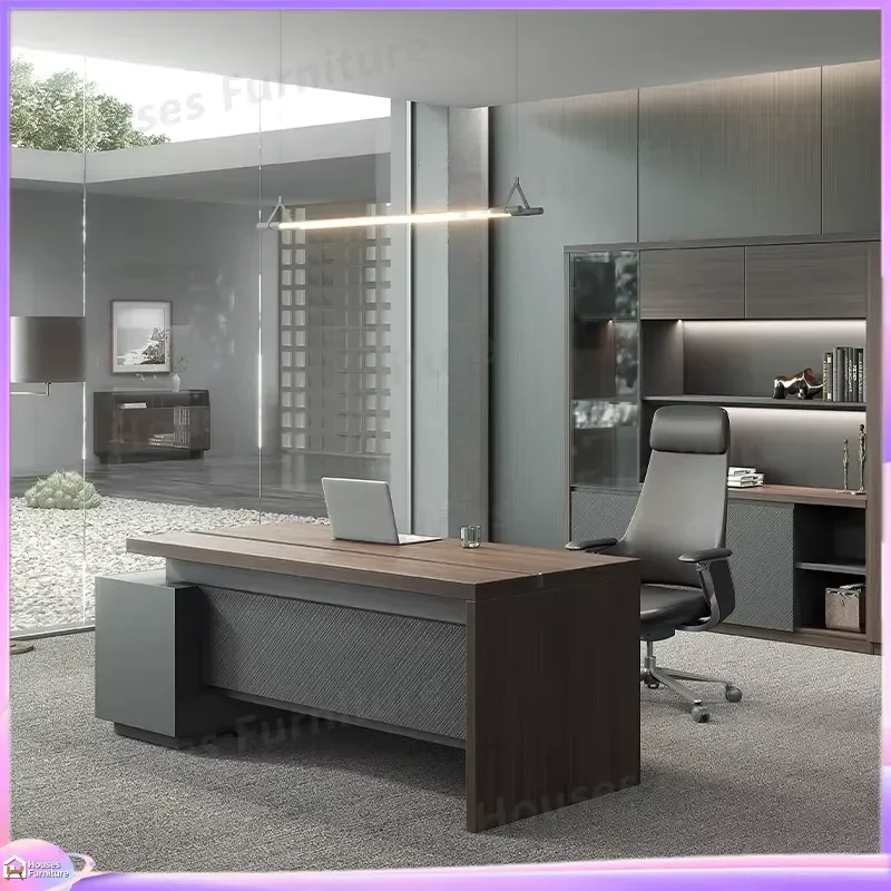 Luxury Executive Office Desk Large Boss Table Modern CEO Manager Workstation Premium Wooden Computer Desk for Home Office