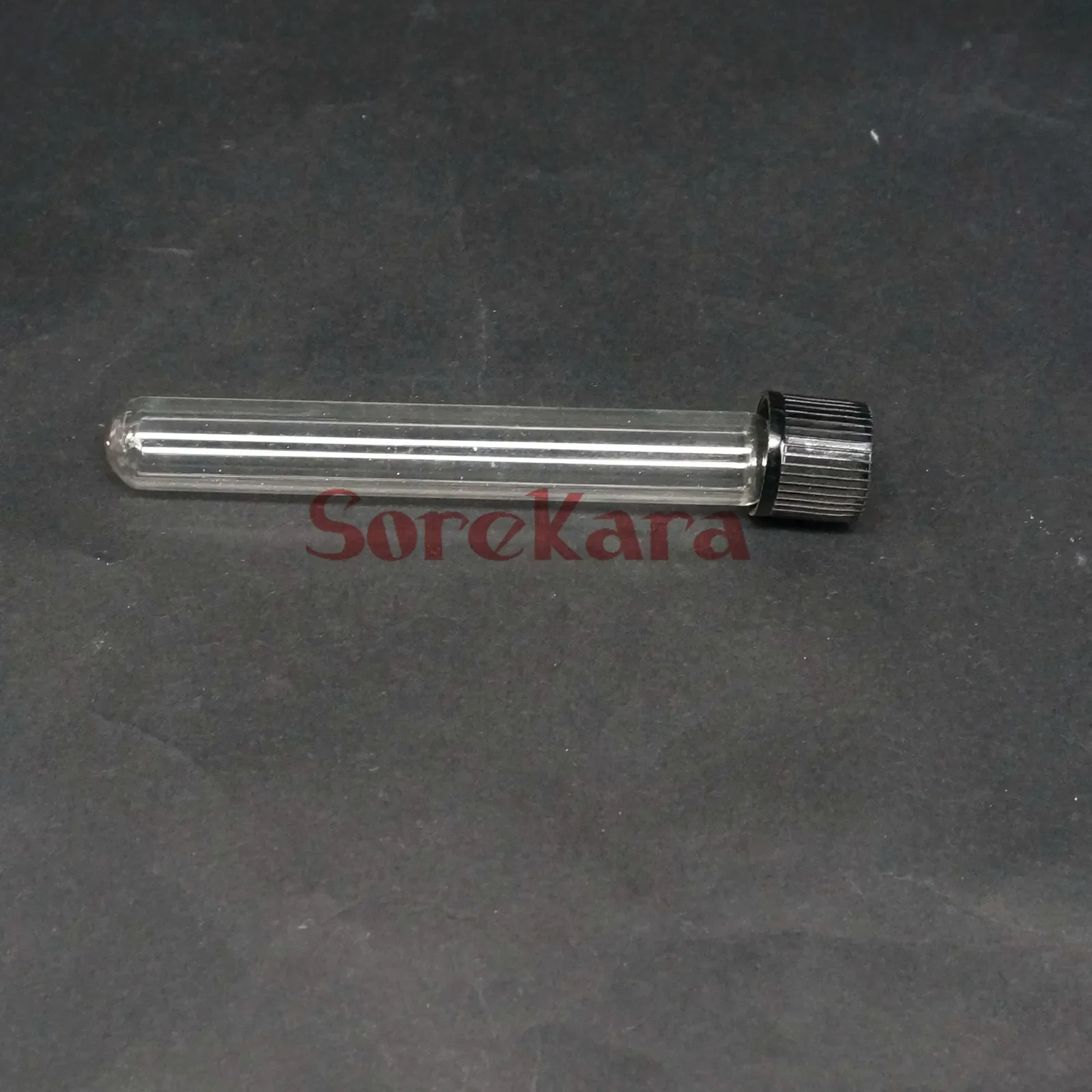 LOT 5 12x100mm Glass Test Tube Round bottom with Screw Cap for Chemistry Laboratory