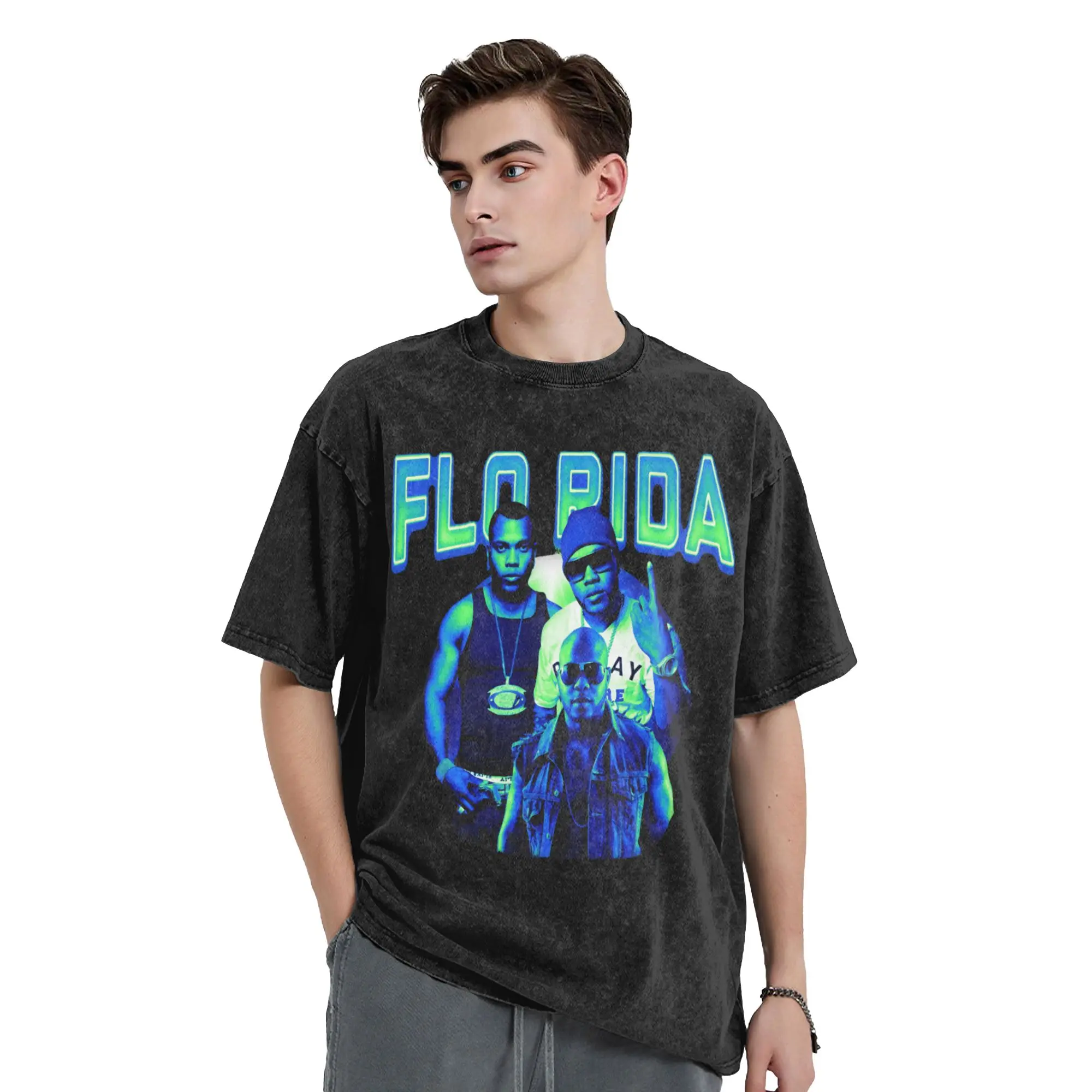  Flo Rida hip hop rapper T Shirt Hip Hop Washed 100% Cotton Oversize T-Shirt  Novelty for Men Women Streetwear Printed Tees