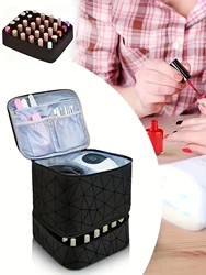 Women's Portable Double-layer Nail Polish Storage Bag Organizer Travel Essential Oil Storage Box Multi-function Storage Bag