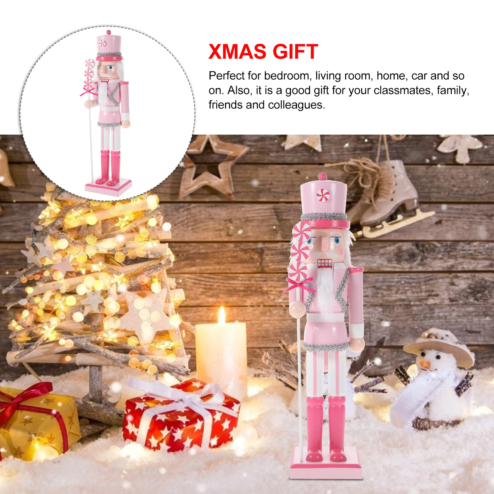 Christmas Nutcracker Figure Christmas Decor Wood Nutcracker Figure Xmas Party Table Centerpiece Ornaments Figurine xmas Party