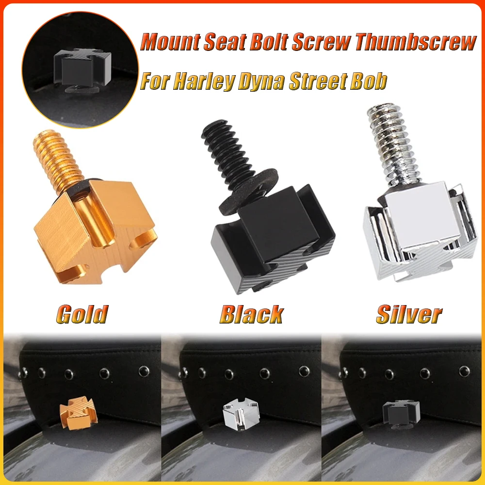 

Black/Gold/Silver Mount Seat Bolt Screw Thumbscrew For Harley Dyna Street Bob Motorcycle Modification Parts