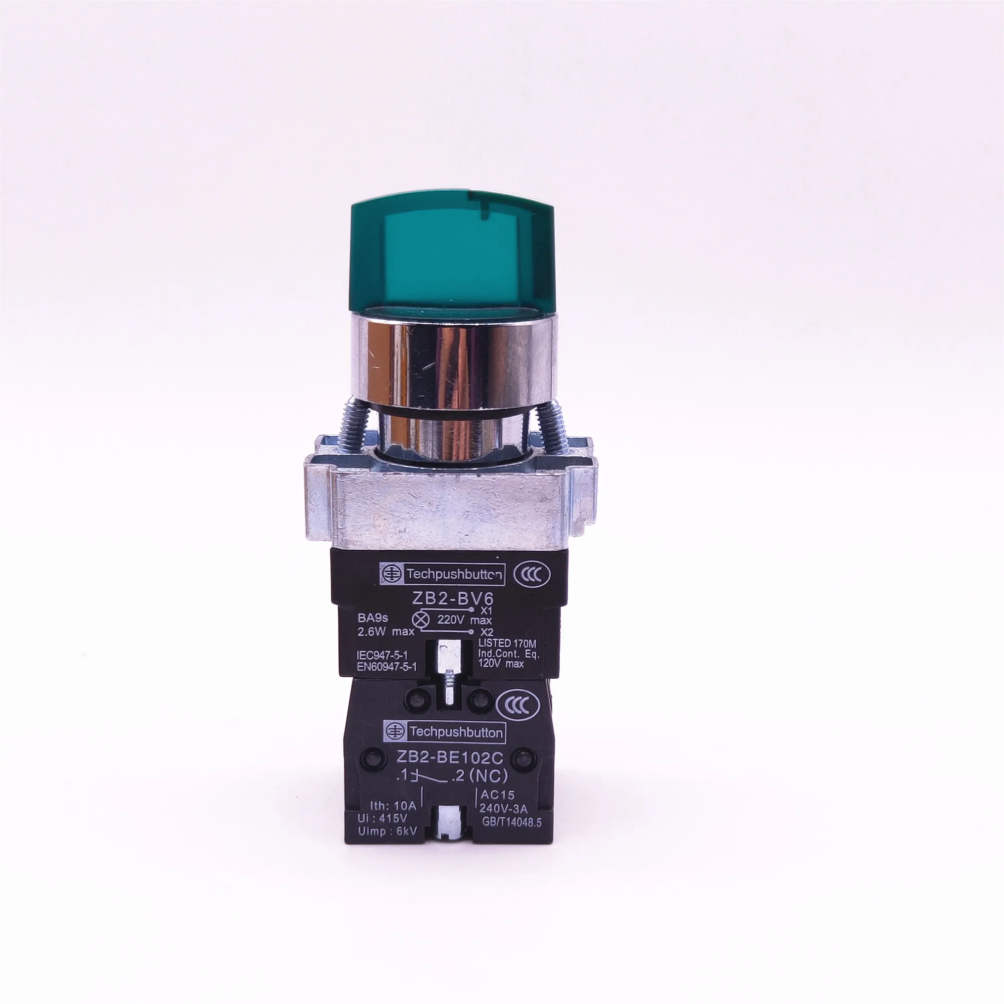 Interruptores de botón pulsador de XB2-BK3363, interruptor de selección de XB2-3463 con XB2-BK3365 de luz