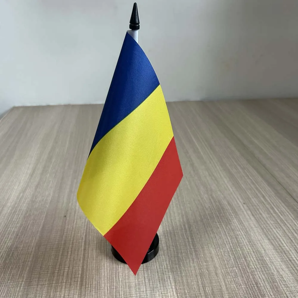 14x21cm Office Desk Flag of Romania Flag polyester Ornaments table Flags  mini Romania  Country Desk flag for decoration