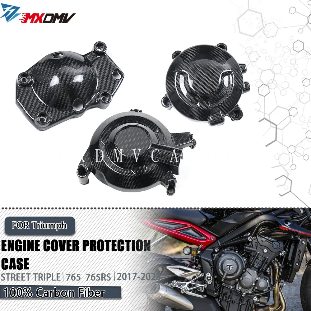 For Triumph Daytona 675R 2013-2016 STREET TRIPLE 765 S R RS 2017-2021carbon fiber Engine coveMotorcycle Engine protective cover