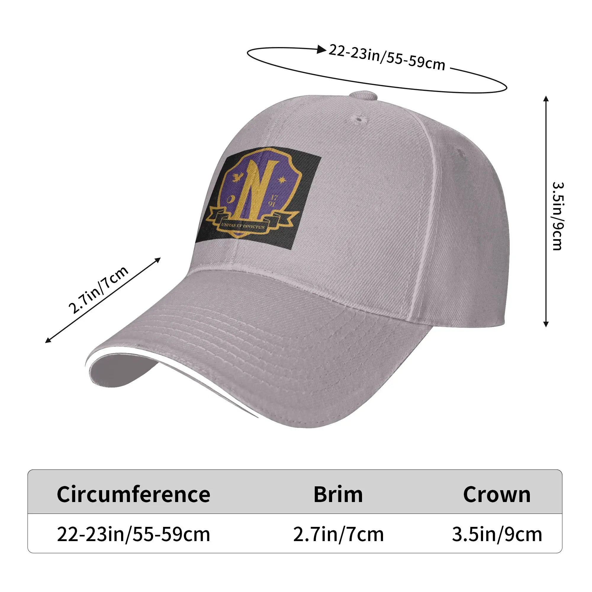 Nevermore Academy Crest (clean) Cap Casual Baseball Caps Adjustable Hat Hip Hop Summer Unisex Baseball Hats Customizable