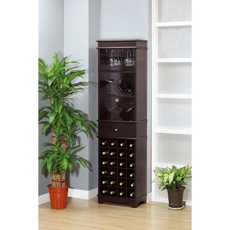 

DMUA002 Modern Wooden Black Glass Storage Open Door Display Wine Glass Display Cabinet Sideboard Sideboard