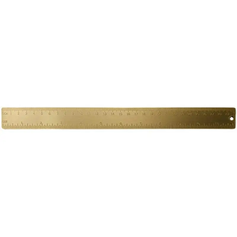 30CM Brass Straight Ruler Chancery Geometric Metal Copper Rulers Drawing Painting Tools Office School Stationery