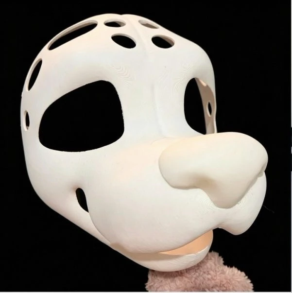 Kemono Base Mask 3DPrinted Animal Head Skull in Feline Outfit American Style Handsome Canine Style