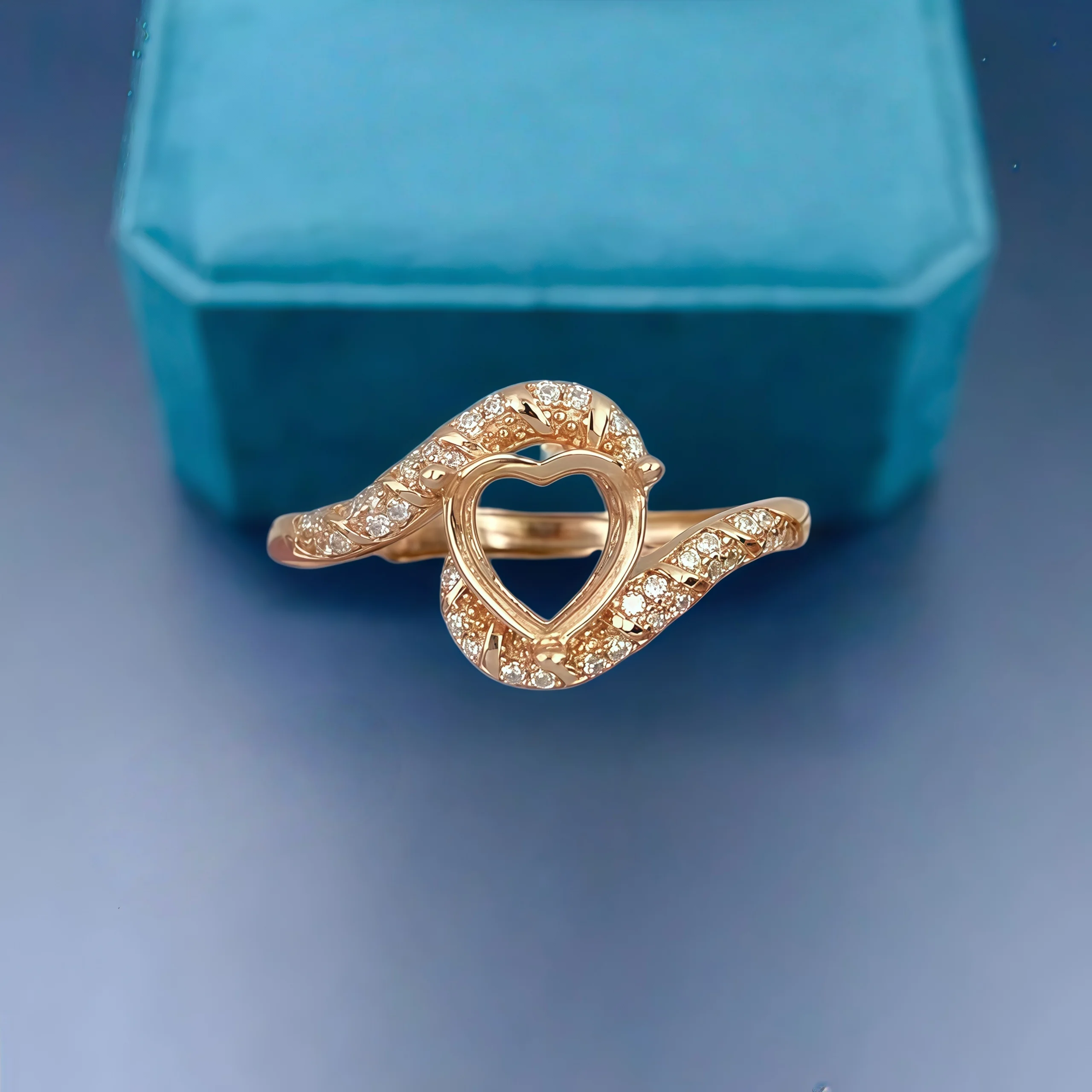 

DIY Empty Ring Holder S925 Sterling Silver Setting 7mm Heart-shaped Stone Fashion Fine Design Charm Wedding Jewelry for Wom