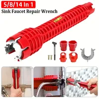 Sink Plumbing Installation Wrench Bathroom Kitchen Repair Tools5/8/14-in-1 Multifunction Sink Faucet Repair Wrench Double Head