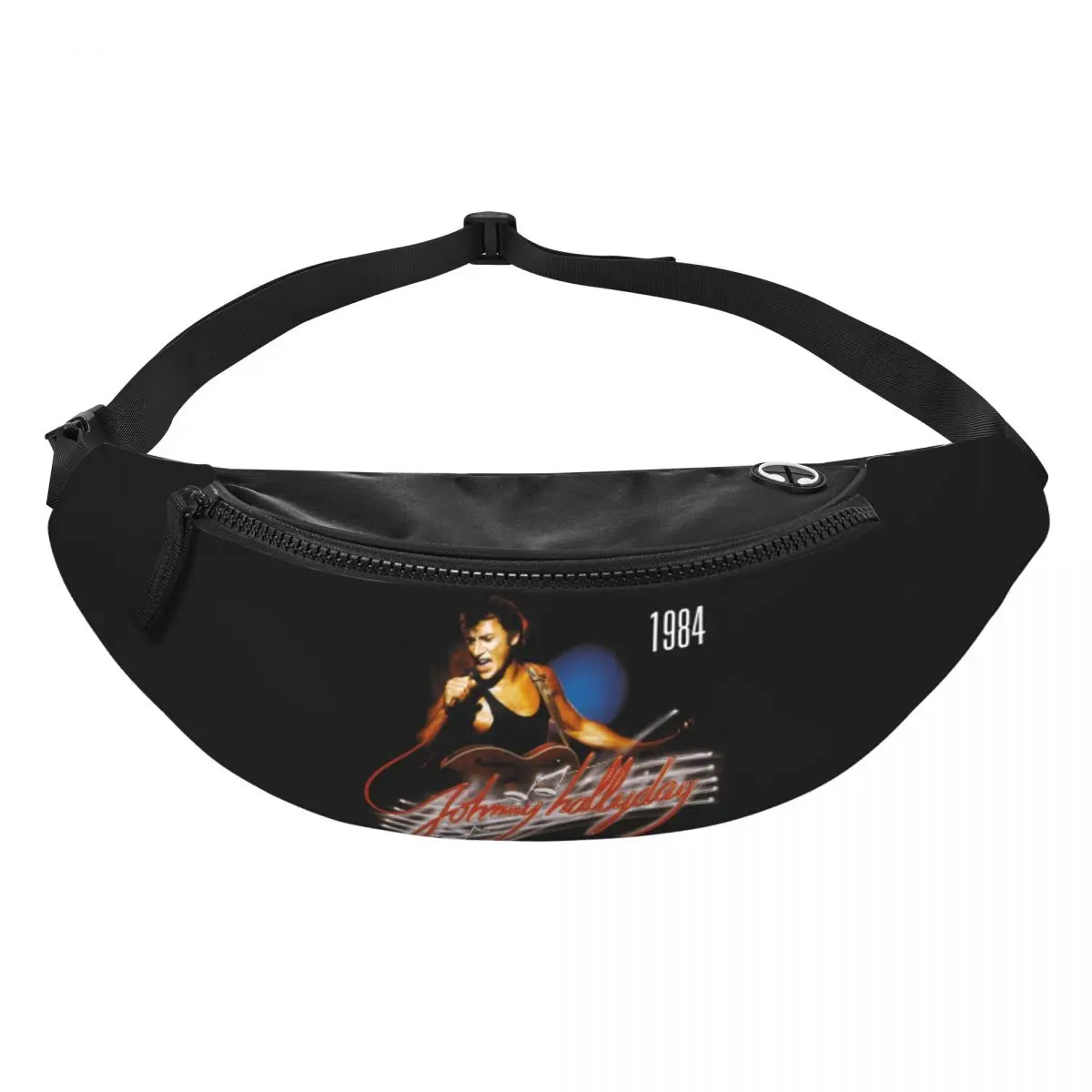 Custom Johnny Hallyday France Rock Fanny Pack Women Men Fashion French Singer Crossbody Waist Bag for Running Phone Money Pouch