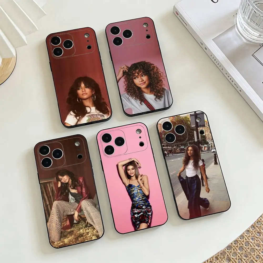 

Mobile Z-Zendaya Coleman Phone Case For iPhone 17, 16,15,14,13,12,11 X XR Plus,Others Soft Black Cover