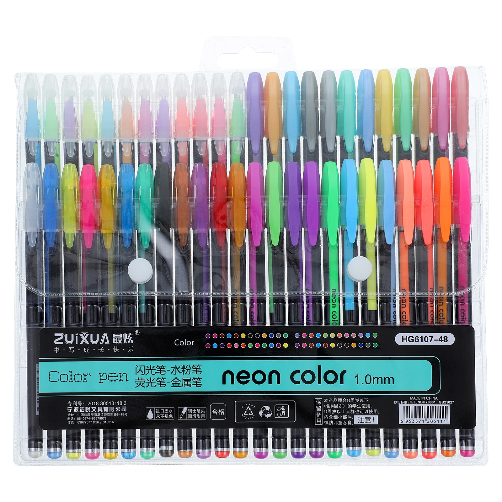 

48 Pcs Painting Coloring Pen Fluorescent Pens Glitter Ink Markers for Journaling Multicolor Water-Based Adults Plastic Wood
