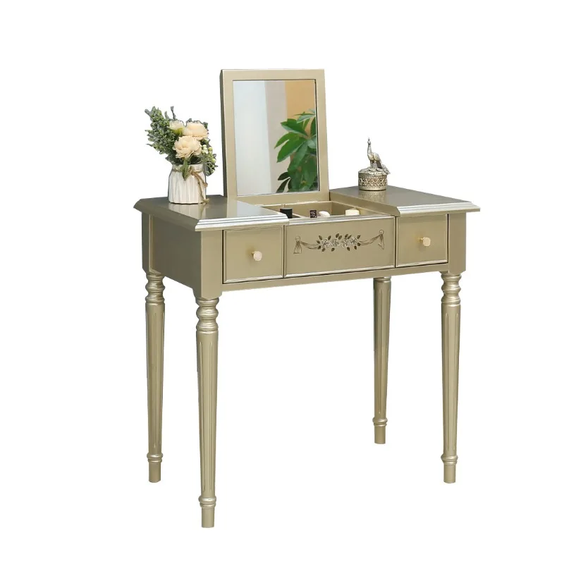 

American light luxury flip dresser table makeup modern simple storage integrated