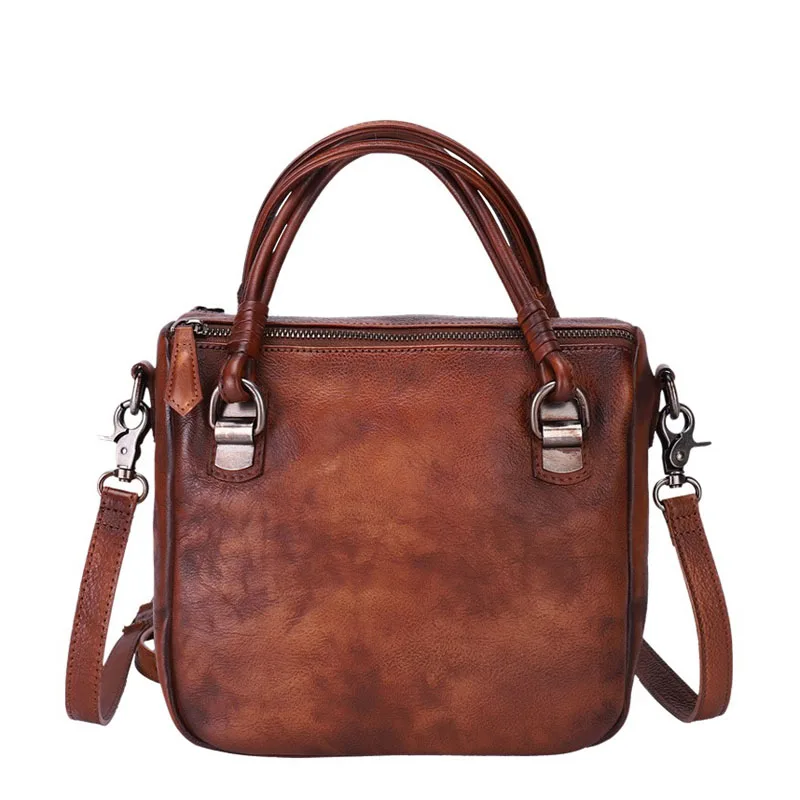 

Genuine Leather Luxury Satchel Bag Female Vintage Women's Top-handle Handbag Ladies Retro Messenger Bags Casual Crossbody 2024