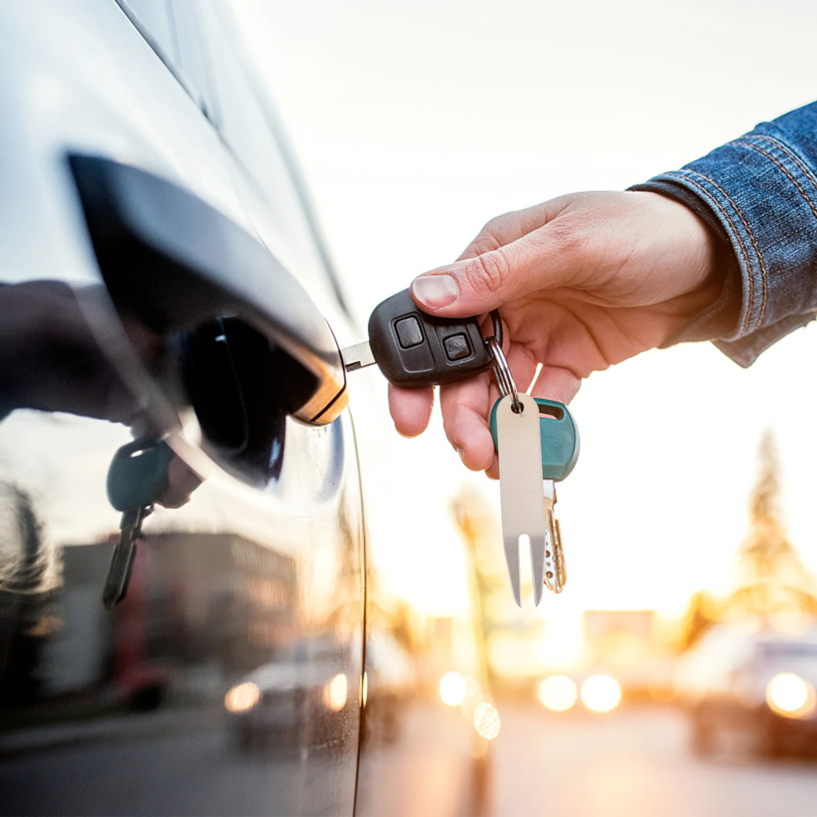 3個入りメタルゴルフディボットツール、ボールマーカー付き、コンパクトな修復フォーク、芝生のダメージ修復、コースメンテナンスキット