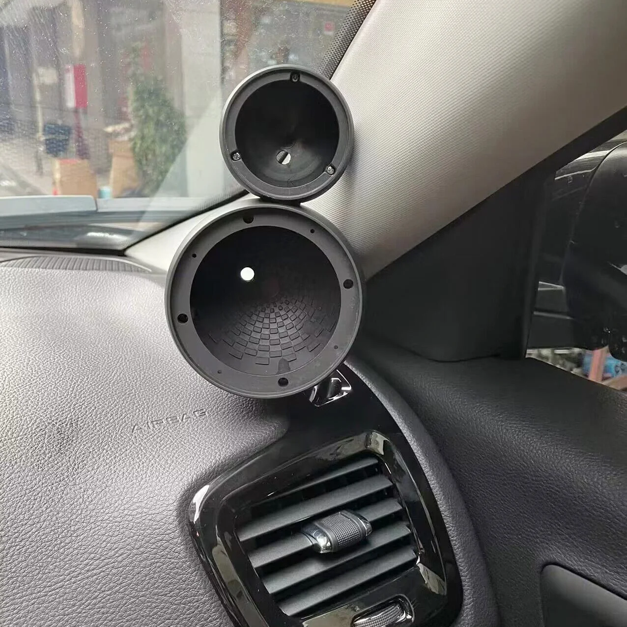 2-teiliges Set: Auto-Lautsprechergehäuse für Mittel- und Hochtonbereich, Halterung für Audio-Medien, Dreifach-Frequenz, nicht geformt, A-Säulen-Hornständerabdeckung – Detail 11