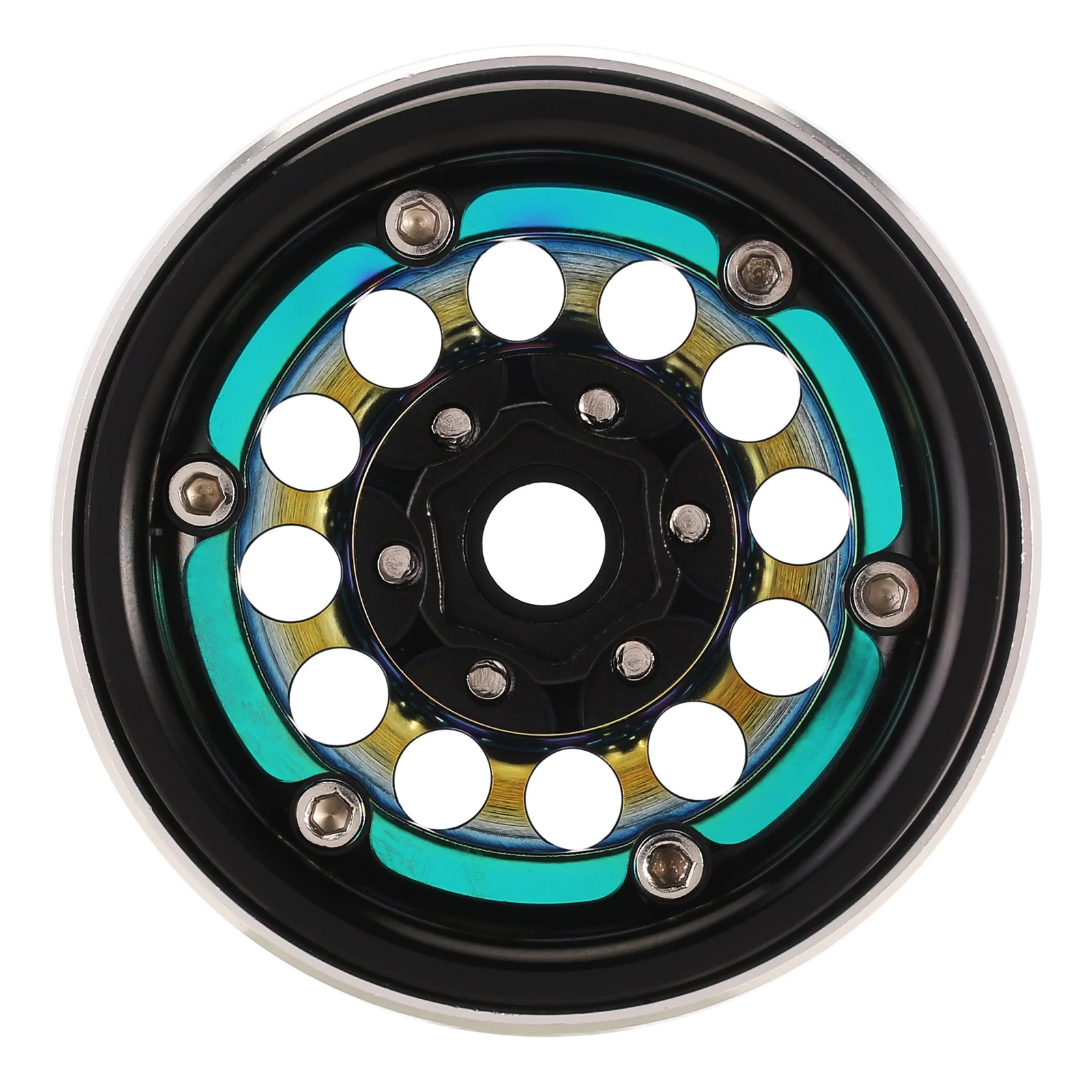 INJORA 153g Super Heavy Brass & Aluminum Deep Dish 1.9" Beadlock Wheel Rim for 1/10 RC Crawler SCX10 TRX4 VS4-10 Gen8 (W1957)